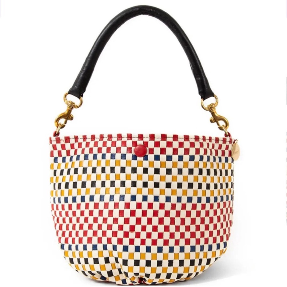 Clare V Fifi Mini Multicolor Woven Mini bucket Bag EUC